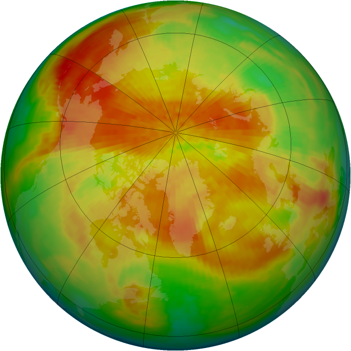 Arctic ozone map for 29 March 1992